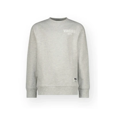 Afbeelding van Vingino Basic Crew Hooded Sweatshirt voor jongens, Fearless Grey Melee, 8 Jaar