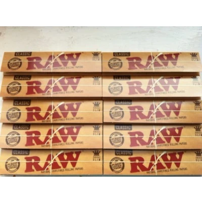 Afbeelding van ITK_TRADE 10 pakjes rauw Papier RAW King Size Slim Rolling boekjes = 320 papieren