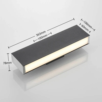 Afbeelding van Lucande Aegisa LED buiten wandlamp, hoekig
