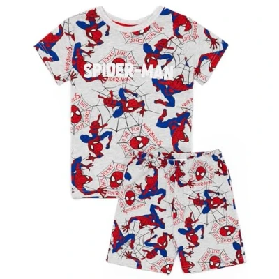 Afbeelding van Marvel Spider Man Pyjama Jongens Kids Superheld Grijs T Shirt Korte Mouw Shorts Pjs Set Film Comic Books Character Merchandise Gifts