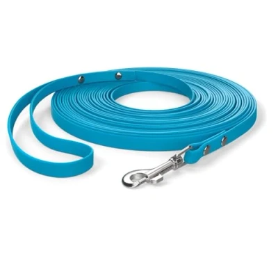 Afbeelding van 15m sleeplijn, hondenriem, handlus, cyaanblauw, extra smal, vuil en waterafstotend