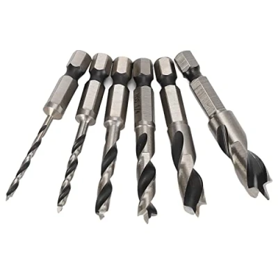 Afbeelding van Imperial houtboren bits, hoge snelheid staal efficiëntie stevige 3 punts boor 1/4in schacht 6 stuks voor houtbewerking meubels