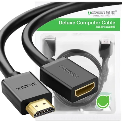 Afbeelding van Ugreen kabel kabeladapter adapter verlengkabel HDMI (vrouwelijk) (mannelijk) 4K 10,2 Gbps 340 Mhz audio ethernet 0,5 m zwart (HD107 10140)