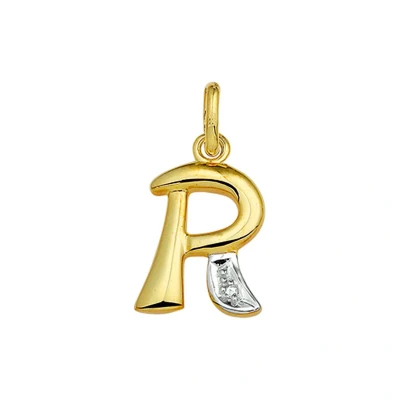 Afbeelding van Trendjuwelier huiscollectie Bedel Letter R Diamant 0.005 Ct. Goud