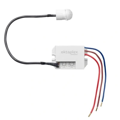 Afbeelding van Oktaplex motion Jan Inbouw bewegingsmelder voor buiten, IP65/IP20, 360 infraroodsensor, klein bereik van 8 m, 230 V, met schemeringssensor, mat wit