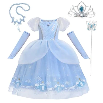 Afbeelding van Lito Angels Assepoester met Accessoire Fancy Dress Up voor Peuter Meisjes, Verjaardagsfeest Outfit Maat 104 (Leeftijd 3 4 Jaar) (Markeringsnummer 110)