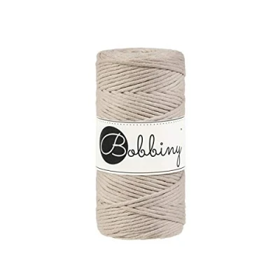 Afbeelding van Bobbiny Macramé garen, 3 mm, 100 m, beige