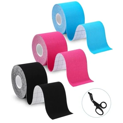 Afbeelding van TIDEVAN Kinesiotape, sporttape voor de spieren, 5 m x cm, Kinesiologie Tape 3 rollen Kinesiotapes waterdicht en elastisch sport Knie, Schouder Elleboog
