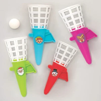 Afbeelding van Baker Ross FC250 Kerst Pop en Vang spelletjes Pak van 8, nieuwigheidsspeelgoed voor kinderen, Ideaal feestzakjes, zakkenvullers, prijzen kleine geschenken