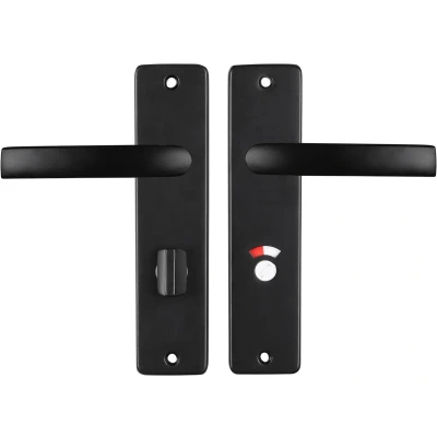 Afbeelding van Deurklink met wc sluitingschild Starx Blok 63 mm (Aluminium, Zwart)