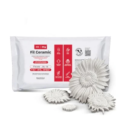 Afbeelding van Niet giftig gipspoeder voor gieten, luchtdrogen, geurloos keramiekpleister, hobbygebruik en creatieve projecten, wit, doe het zelf (3 kg)