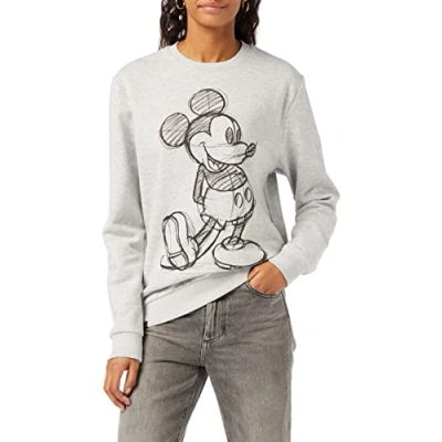 Afbeelding van Disney Mickey Mouse Sketch Sweatshirt voor dames, Grijs, 12/L EU