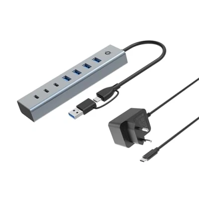Afbeelding van Conceptronic HUBBIES20GP interface hub USB 3.2 Gen 1 (3.1 1) Type C 5000 Mbit/s Grijs