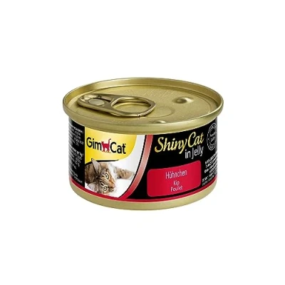 Afbeelding van GimCat ShinyCat in Jelly kip Natvoer voor katten, met vlees en taurine 48 blikken (48 x 70 g)