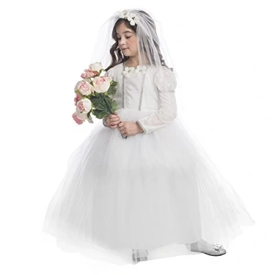 Afbeelding van Dress Up America bruidsprinses kostuum leuke kleine trouwjurk voor meisjes
