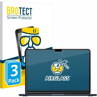 Afbeelding van BROTECT Screenprotector voor Apple MacBook Air 13&quot; M2 2022 Folie Beschermfolie Beschermglas transparant (3 Stuks)