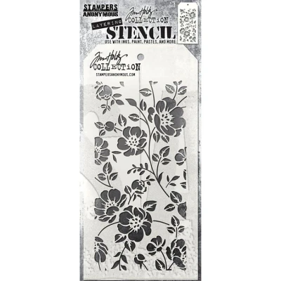 Afbeelding van Stampers Anonymous Tim Holtz bloemensjabloon, transparant, 28,3 x 11,4 0,1 cm