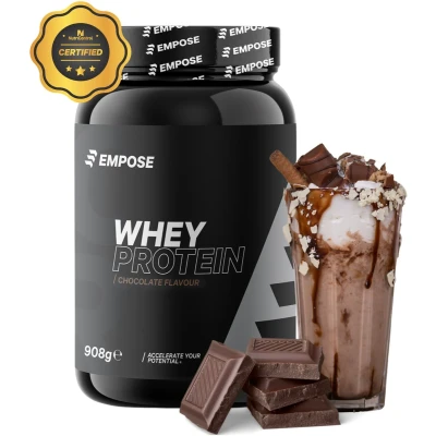 Afbeelding van Empose Nutrition Whey Protein Proteine Poeder Eiwitpoeder Eiwitshakes Chocolade 908 gram 30 doseringen