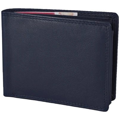 Afbeelding van Houtkamp Leren Heren Portemonnee Billfold Nappa Leer Blauw