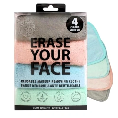 Afbeelding van Danielle Creations Erase Your Face Eco Friendly Herbruikbare Make Up Remover Doeken Multipack Doos van 4 Pastel