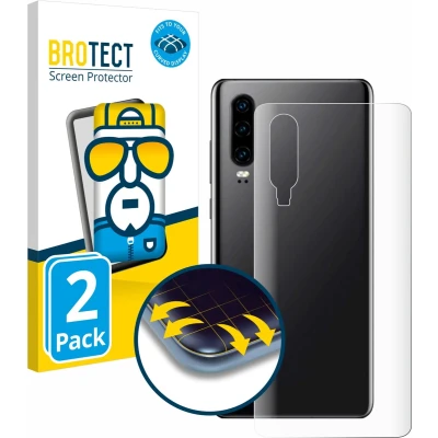 Afbeelding van BROTECT Screenprotector voor Huawei P30 (Achterkant) Folie Beschermfolie transparant volledig dekking (2 Stuks)