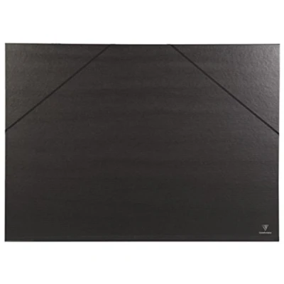 Afbeelding van Clairefontaine Ref 44500C Kraft Art Folder 52 x 72cm formaat, elastische bandjes sluiting, witpapier voering, zuurvrij geschikt voor het vervoeren van kunstwerken zwart