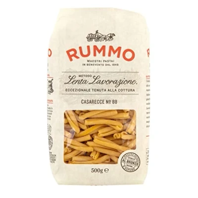 Afbeelding van Rummo Casarecce N88 Pasta Lenta Lavorazione deegwaren gemaakt van harde tarwegriet bronzen tekening 500g