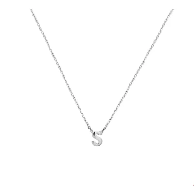 Afbeelding van Zilver Gerhodineerde Collier letter S 1 1330128