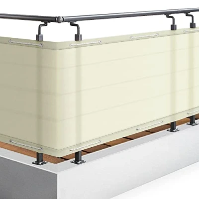 Afbeelding van Sol Royal PB2 Balkonscherm Creme 500 x 90 cm Balkondoek Waterafstotend UV Bescherming incl. Bevestigingsmateriaal