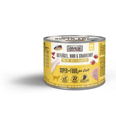 Afbeelding van 6x200g Gevogelte, Cranberry &amp; Rund MAC&#039;s Kattenvoer