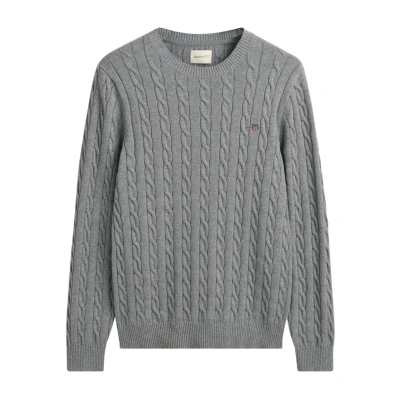 Afbeelding van GANT Cable C NECK Trui, Heren, Maat: XS, Grey melange