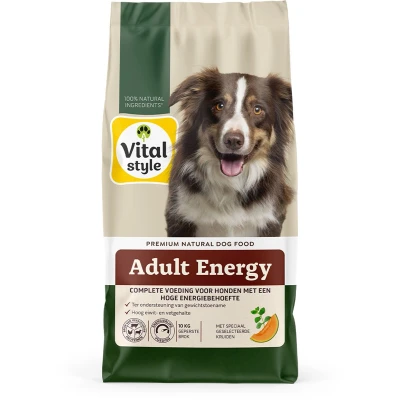 Afbeelding van 2x Vitalstyle Adult Energie Hondenvoer 10 kg