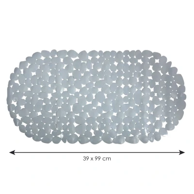 Afbeelding van MSV Douche/bad anti slip mat badkamer pvc grijs 39 x 99 cm Badmatjes