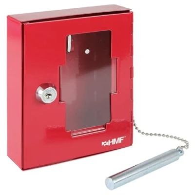 Afbeelding van Sleutelkast met glazen hamer, 15 x 12 4 cm), rood