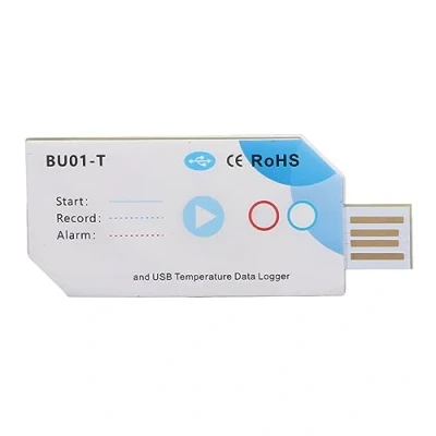 Afbeelding van USB Datalogger voor Temperatuur vochtigheid, 32000 Punten Dekking 120 Dagen PDF rapport, Wegwerp Datarecorder BT