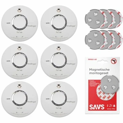 Afbeelding van FireAngel ST 622 Rookmelderset + magnetische montagesets 6 pack 10 jaar batterij