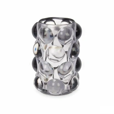 Afbeelding van Kaarshouder Microbolletjes Grijs Kristal 8,4 x 12,5 cm (12 Stuks)