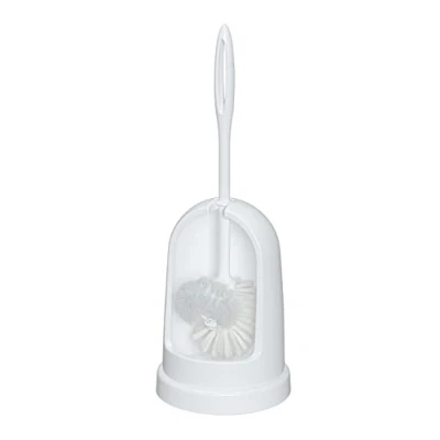 Afbeelding van WENKO WC garnituur standaard wit borstelhouder, met randreiniger, kunststof, 14 x 40 cm,