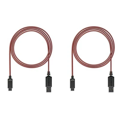 Afbeelding van Lioncast 2 stuks USB C oplaadkabel voor Nintendo Switch, gelijktijdig opladen en spelen op het Switch dockingstation met aansluiting lengte 3 m