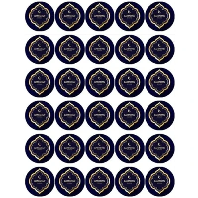 Afbeelding van Ronnies Bakery Company 30 Ramadan Mubarak Cupcake Toppers Eetbare Wafer Papier Fairy Cake Verjaardagstaarten