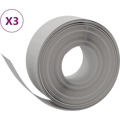 Afbeelding van vidaXL Tuinranden 3 st 10 m 20 cm polyetheen grijs