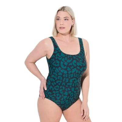 Afbeelding van Ulla Popken ET Motif LÉOPAR Badpak, Dames, Maat: 42/44, Dark green