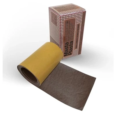 Afbeelding van MastaPlasta Originele zelfklevende lederen reparatiepatchtape, middenbruin, 150 x 10 cm, onmiddellijke bekleding kwaliteit krassen en scheurreparatie voor banken, auto interieurs, tassen, vinyl