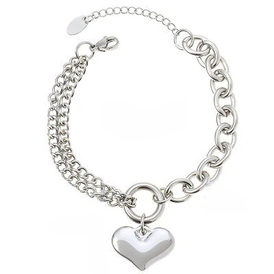 Afbeelding van armband dames Met hartje zilverkleurig Schakelarmband vrouw rvs van Sophie Siero verstelbare staal Cadeauverpakking