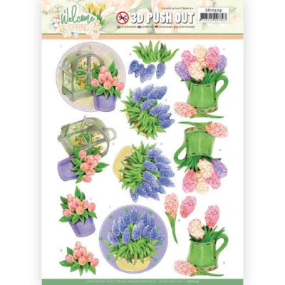 Afbeelding van Hyacinth Welcome Spring 3D Push Out Sheet