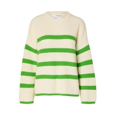 Afbeelding van SELECTED FEMME gestreepte trui SLFBLOOMIE groen