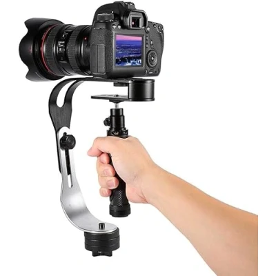 Afbeelding van Handheld Video stabilisator camerahouder handgreep voor mobiele telefoon camera DSLR camcorder (zwart) houder