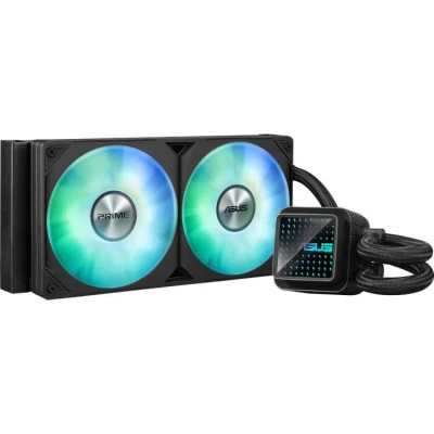 Afbeelding van ASUS Prime LC 240 ARGB, all in one CPU vloeistofkoeler met contactzone en vleugelkanalen, waterblok oneindige spiegellenzen ARGB ventilatoren