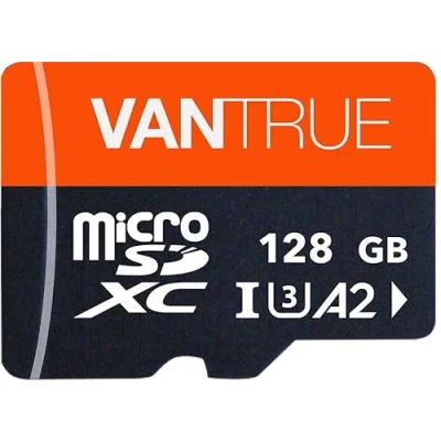 Afbeelding van Vantrue 128GB microSDXC geheugenkaart, UHS I U3 4K, incl. adapter, compatibel met dashcam, smartphone, tablet, actiecamera en bewakingscamera (128G)