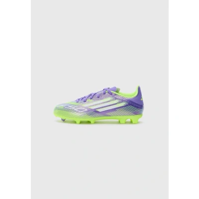 Afbeelding van adidas Performance F50 League Voetbalschoenen met kunststof noppen voor kinderen, Maat: 36 2/3, Purple rush/white/lucid lemon Schoenen